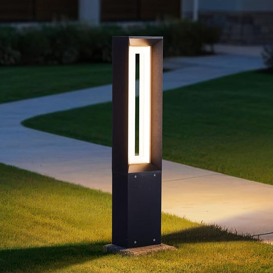 Outdoor Path Light, 31.5" Pathway Walkway Lights Waterproof Yard Landscape LED Bollard Lighting Lawn Lamp Garden Sidewalk Patio Backyard Ground Bright 3000K Lantern for Outside High Voltage Wired