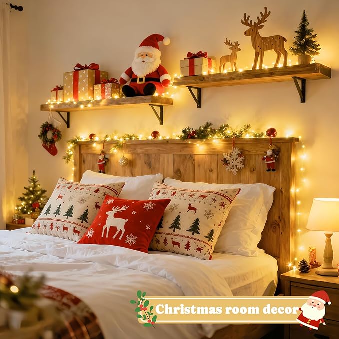 JMEXSUSS 2 Pack Fairy Lights Battery Operated with Remote, Total 400 LED 132ft Battery Powered String Lights, Christmas Twinkle Lights for Bedroom Indoor Outdoor Patio Tree Christmas Decor, Warm White