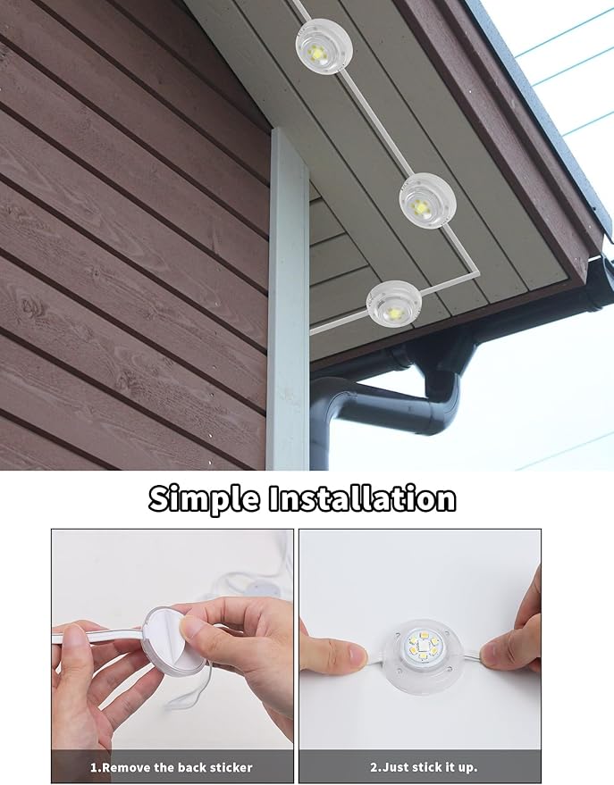 Permanent Christmas Eave Lights, 100ft with 72 RGB LED Lights, IP65 Waterproof, 49 Scene Modes, DIY Mode, Alexa/Google Compatible