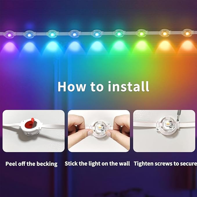 Permanent Outdoor Lights, 100ft RGB with App Controlled Remote, Waterproof Christmas Decorations, Music Synchronized Outdoor Lights for Houses