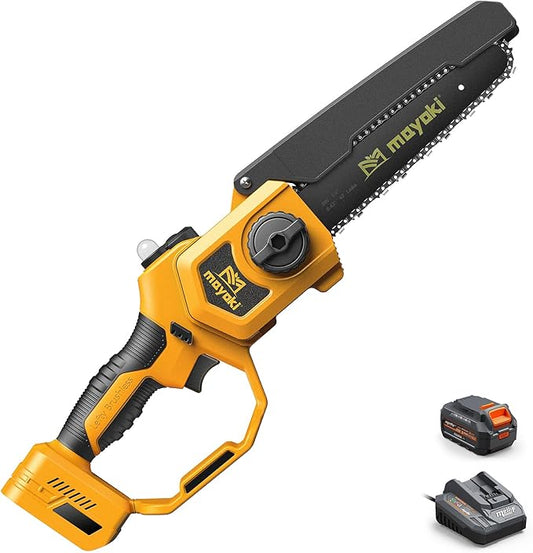 Cordless 8In Chainsaw Compatible with Dewalt 20V MAX Battery, Electric Portable Chain Saw w/ 4.0Ah Battery and Charger, 39Ft/s, Auto Oiler, 900W Brushless Motor, for Tree Trimming, Cutting, Purning