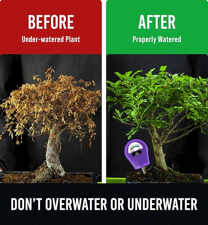 GROWIT Soil Water Monitor for Plants - Soil Moisture Meter | Hydrometer for Plants | Plant Moisture Meter Houseplants | Water Tester for Plants | Farming Indoor and Outdoor Plants-Purple