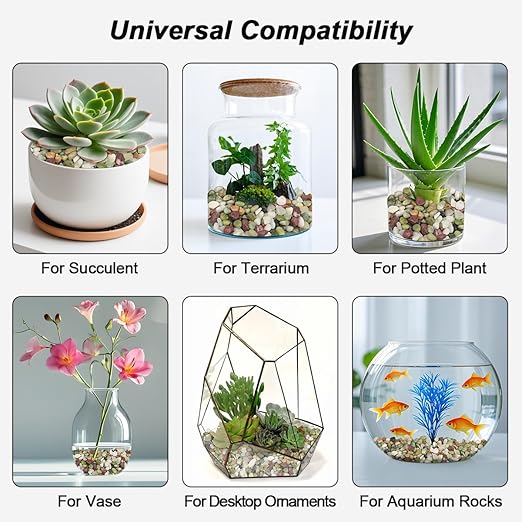 Landscaping Pebbles River Rocks Decorative Ornamental Pebbles Garden Landscaping Stones Gravel Filler for Home Decoration Flower Bed Fish Tank Plants Vases Succulents (1, Green, 1 Pound)