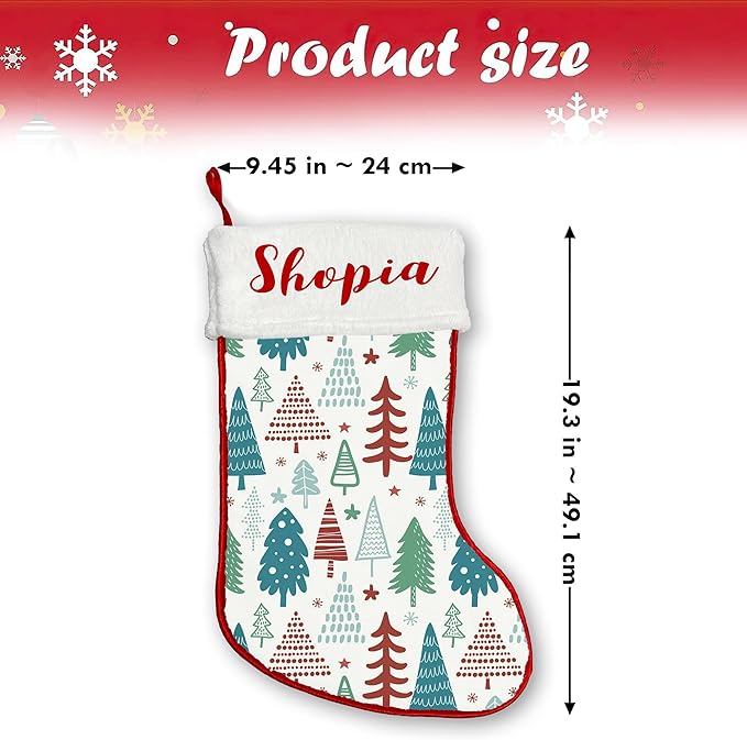 LOVELYPOD Christmas Stockings Personalized with Name, 19" Christmas Stocking Elf Kids Photo Christmas Stocking 2023, Xmas Stocking Holiday Christmas Decoration Gifts for Family Kids