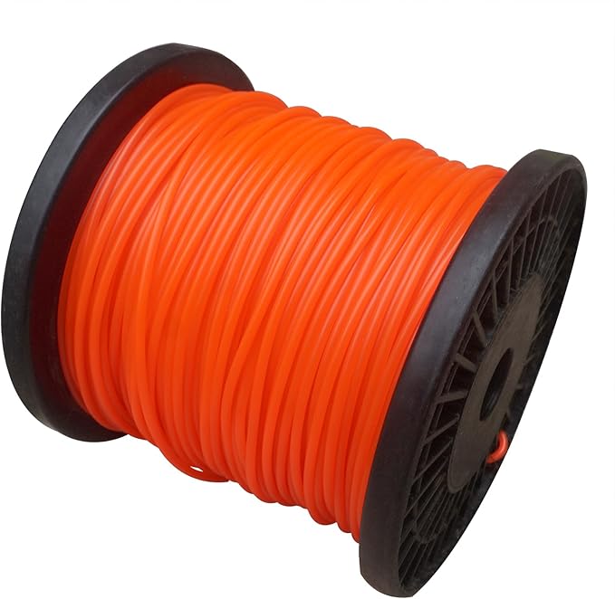 Grass Strimmer Line 328ft .095'' Round String Trimmer Line 2.4mm Replacement Spool Nylon Material for Trimming Lawn Weeds Grass, Orange Color