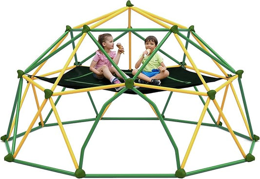 Merax 13FT Climbing Dome with Hammock, Outdoor Geometric Dome Climber Play Center for Kids 3-10 Supporting 1000 lbs, Easy Assembly Jungle Gym