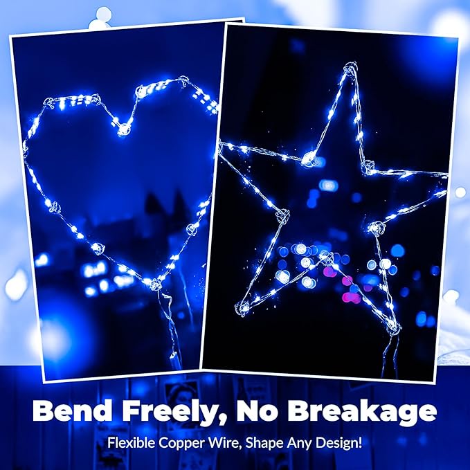 ZSJWL 30 Pack Blue Fairy Lights Battery Operated, 7FT 20LED Mini Starry Light Mason Jar Lights for Indoor Outdoor Party Wedding Halloween Thanksgiving