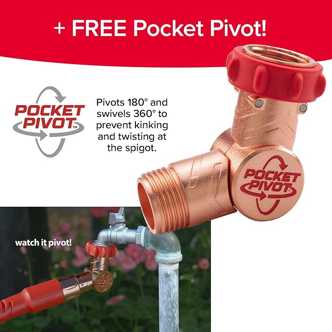 Pocket Hose Copper Head Expandable Garden Hose 75ft with Pocket Pivot, No Tangles, AS SEEN ON TV, 360¡Æ Swivel, Tri-Tex Tubing, Force Field Jacket, Lead-Free, No-Kink, Anti-Burst w/APT