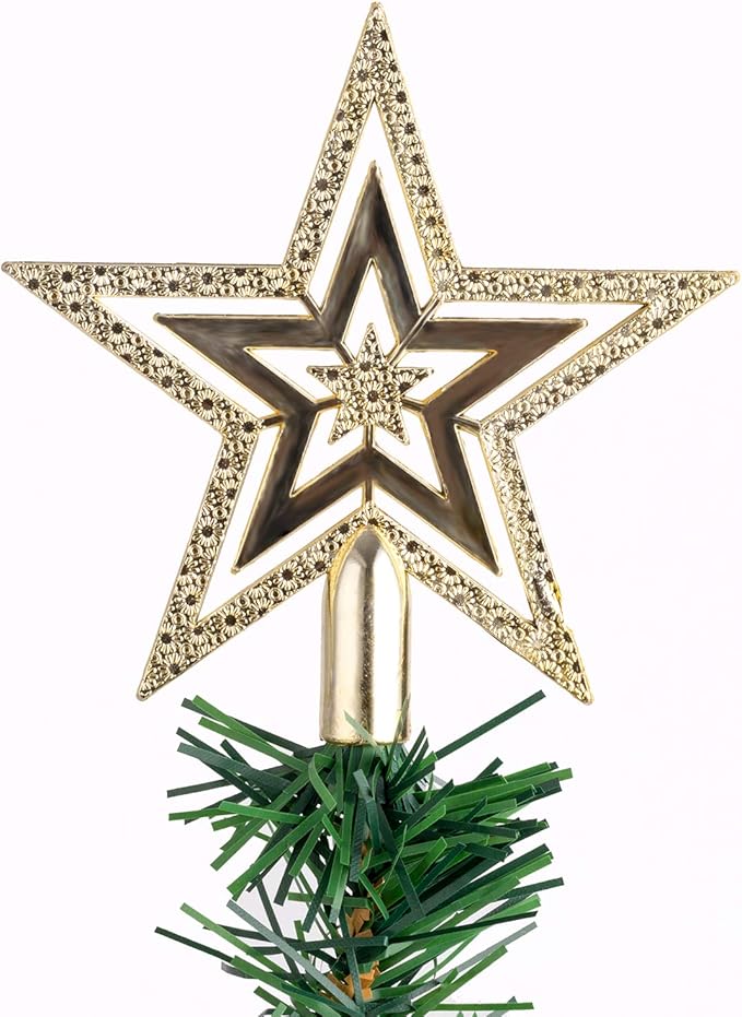 Sunnyglade 22Inch Tabletop Christmas Tree Mini Artificial Christmas Tree with 30 LED Lights & 24 Pcs Xmas Ball for Table Top Desk Classic Series Holiday Decoration (Green)