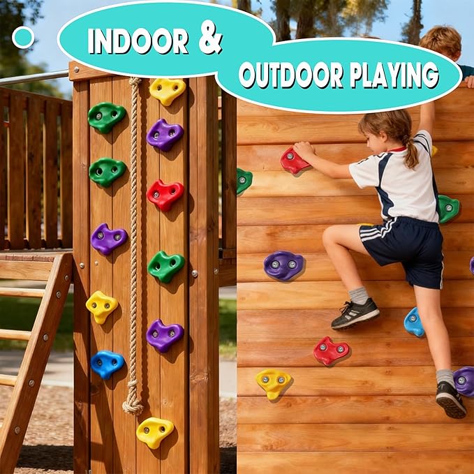 25 PCS Large Rock Climbing Holds for Kids,Adult Rock Wall Holds Large Climbing Rock Wall Grips for Indoor and Outdoor Playground Play Set with Hardware