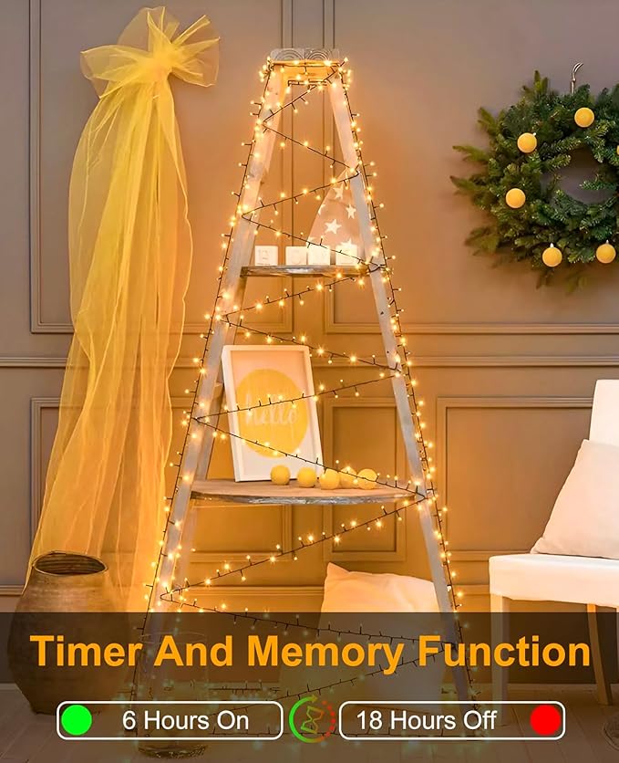 80FT 240 LED Christmas Lights Outdoor, Warm White Christmas String Lights 8 Modes, Waterproof Connectable Christmas Tree Light Green Wire for Indoor Patio Garden Xmas Party Decorations