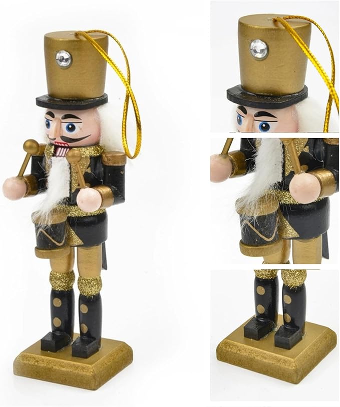 12 PCS Christmas Nutcracker Ornament Set, 4.7Inch Nutcrackers Tree Ornaments Set, Nutcracker Figures with Opening Mouths Christmas Decorations for Xmas Tree, Table Decor