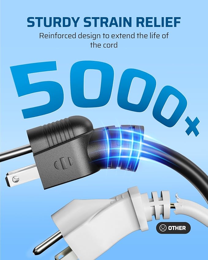 DEWENWILS 15FT Outdoor Extension Cord, Tri-Tap Extension Cord Splitter, 3 Outlet 16/3 SJTW Power Cable for Landscape Lighting Halloween String Lights, 13A/125V/1625W, ETL Listed, Black, 1 Pack