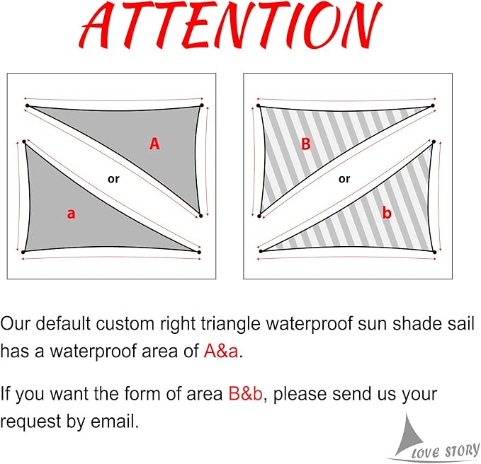 LOVE STORY Right Triangle 10'x11'x14.9' Waterproof Sun Shade Sail Canopy UV Block for Outdoor Patio Backyard Carport,Sand(We Make Custom Size)