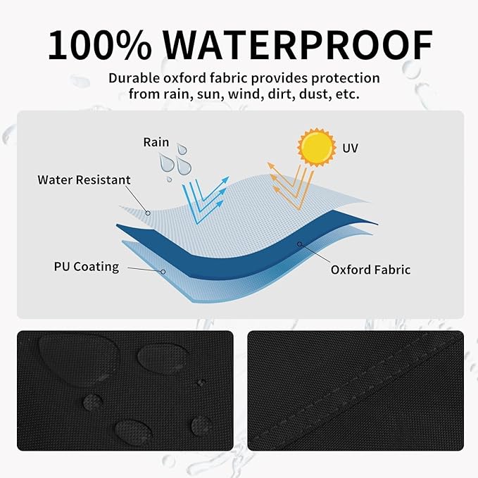Outdoor 34 In Patio Heater Top Cover with Zipper and Storage Bag, Heavy-Duty Oxford Waterproof Round 34D Heater Cover Top for Standing Heat, Dustproof, Windproof,UV-Resistant (Top Cover Only, Black)