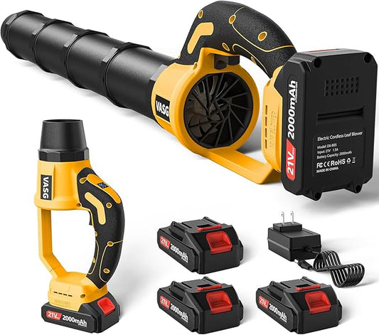 VASG Leaf Blower Cordless ? Lightweight Handheld Electric Leaf Blower with Variable Speed, 21V 3¡¿2.0Ah Batteries & Fast Charger for Effortless Lawn, Yard, Garden, Patio, Driveway & Leaf Cleanup