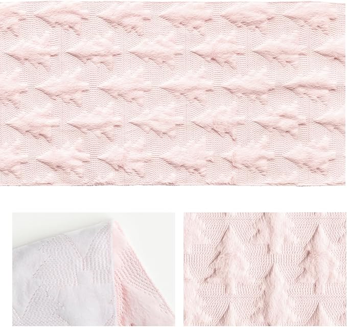Artoid Mode Christmas Trees Pink Soft Plush Faux Fur Jacquard Christmas Table Runner, Holiday Kitchen Dining Table Decoration for Home Party Decor 13x90 Inch
