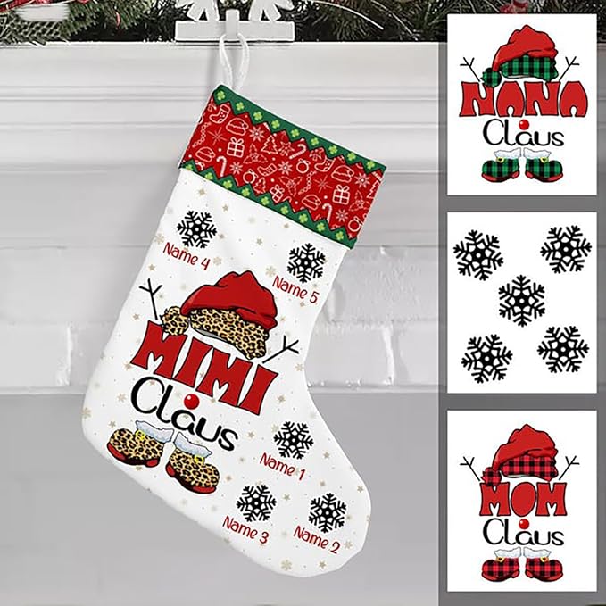 LOVELYPOD Christmas Stockings Personalized with Name, 19" Christmas Stocking Christmas Grandma Stocking 2023, Xmas Stocking Holiday Christmas Decoration Gifts for Family Kids