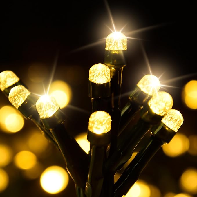 Christmas Lights, 200 LED 76FT Christmas Tree Lights, 2024 Upgraded Twinkle LED String Lights with 8 Modes for Indoor/Outdoor Xmas Tree Decorations, Bubble LED Warm White, Adapter Included
