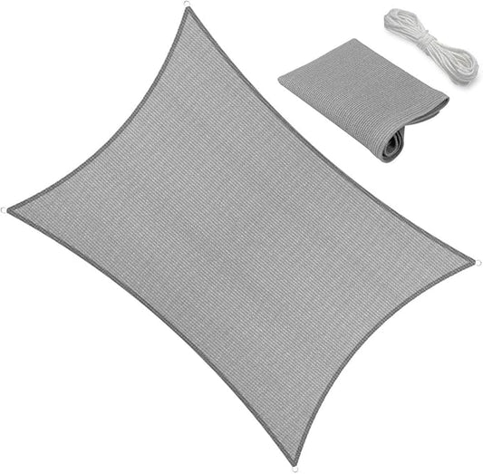 10' x 13' Sun Shade Sail Canopy Awning Permeable Fabric Pergola Cover, for Outdoor Patio Lawn Garden Backyard Carport, Gray