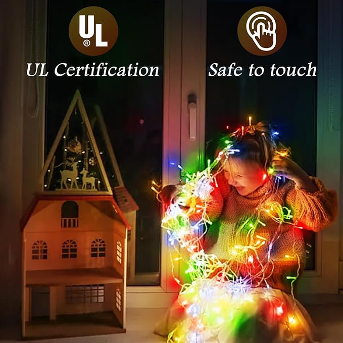 65FT 640 LED Icicle Christmas Lights - Plug in Waterproof String Lights for Outside with 120 Drops & 8 Modes, Twinkle Curtain Lights for Holiday, Wedding, Party, Home, Garden, Patio Decor (Multicolor)