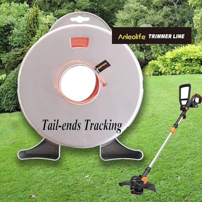 A ANLEOLIFE 1-Pound Commercial Square .080-Inch-by-557-ft String Trimmer Line Donut,with Built-in Line Cutter, Orange