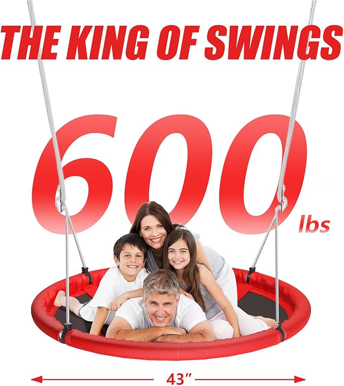 SkyBound Tree Swing Saucer Swing - 600LB Weight Capacity - Outdoor Swing with Hanging Straps - Waterproof Tree Swings for Kids