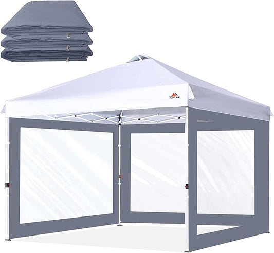SCOCANOPY Clear Window Sidewall for 10x10 Canopy Frame, 3 Pack Sunwalls Only,(Dark Grey)