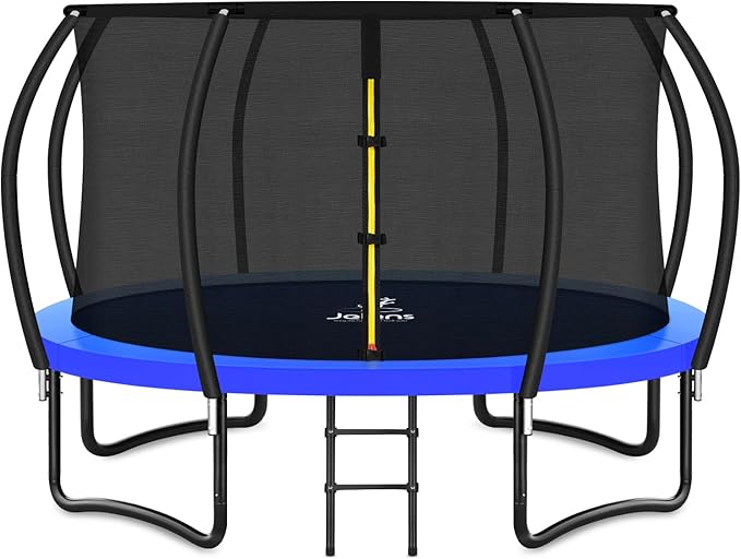 Trampoline 8FT 10FT 12FT 14FT 15FT 16FT, Recreational Trampolines with Enclosure Net and Ladder, Outdoor Anti-Rust Trampolines for Kids and Adults, ASTM Approved