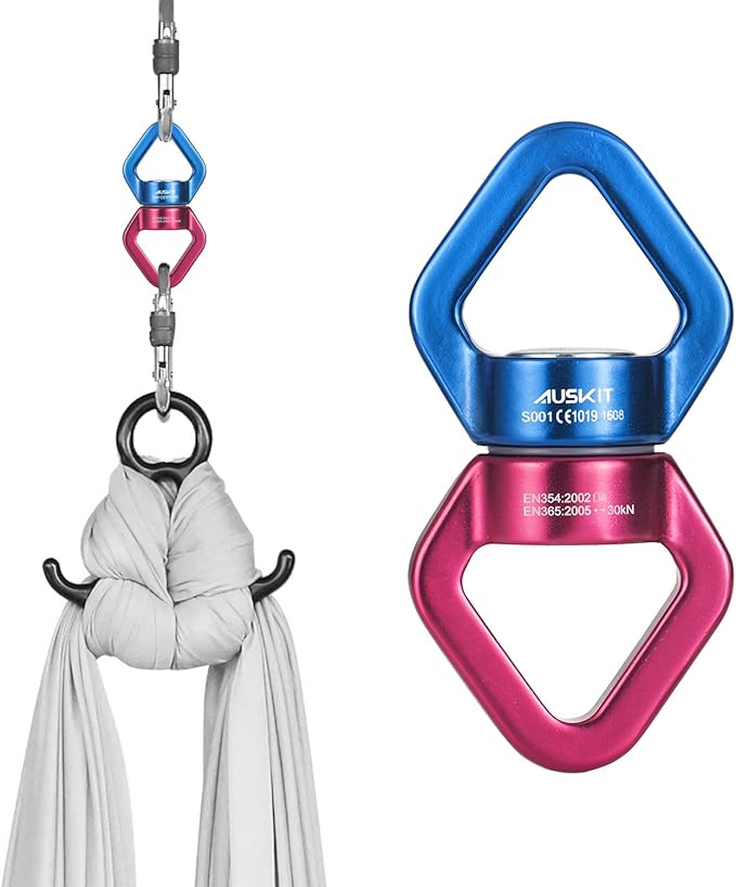 Blue Red Swing Swivel, 30 KN Safest Rotational Device Hanging Accessory
