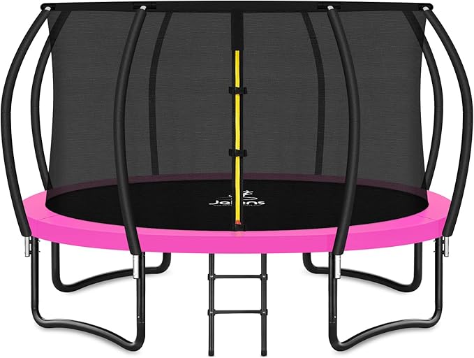 Trampoline 8FT 10FT 12FT 14FT 15FT 16FT, Recreational Trampolines with Enclosure Net and Ladder, Outdoor Anti-Rust Trampolines for Kids and Adults, ASTM Approved