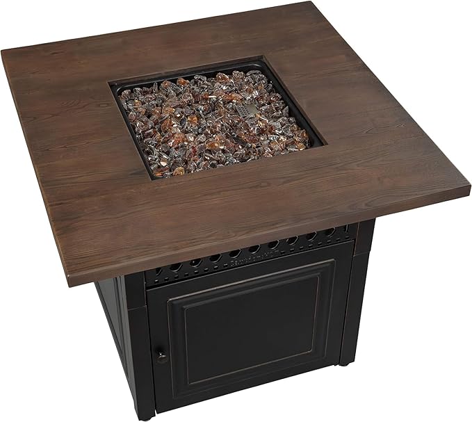 DualHeat by Endless Summer, The Donovan, 38 Square Propane Gas Outdoor Fire Pit Plus Patio Heater