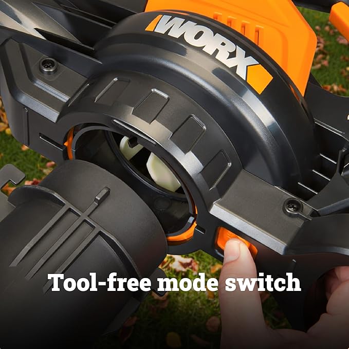 WORX Cordless Leaf Blower, 3 in 1 Blowers for Lawn Care with Leaf Vacuum & Leaf Mulcher, Electric Blower with Brushless Motor & 2 Speed Control, 2 ¡¿ 4.0 Ah Batteries & Charger Included, WG583