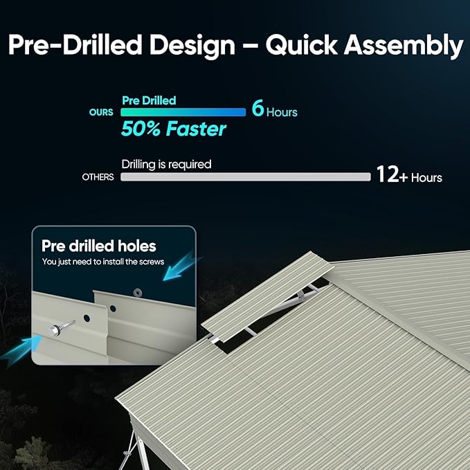 Quictent Heavy Duty 20x20 FT Vertical Roof Metal Carport, Pre-Drilled All Weather 2 Car Shelter for RV, Vehicles & Farm Equipment