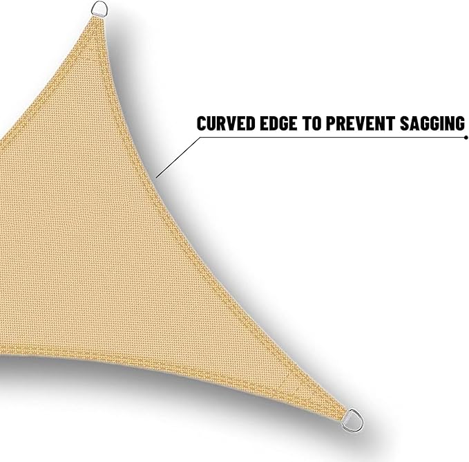 SUNNY GUARD Waterproof Sun Shade Sail 8'x15'x17' Sand Right Triangle UV Block Sunshade for Backyard Yard Deck Patio Garden Outdoor Activities and Facility(Customized)