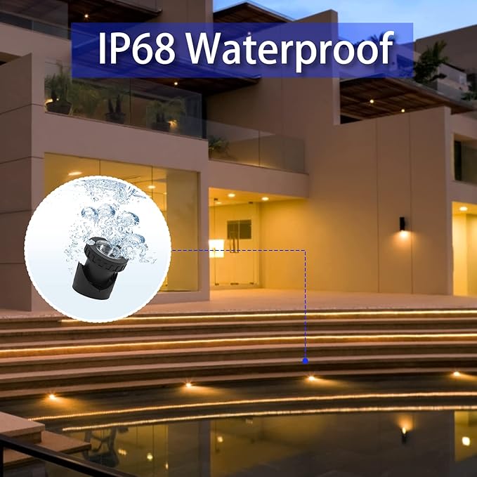 Colored Pond Lights with Timer, APP Control RGB Fountain Light IP68 Waterproof, Dimmable Outdoor Landscape Lights for Fish Tank Pond Fountain Garden (4 Lights)