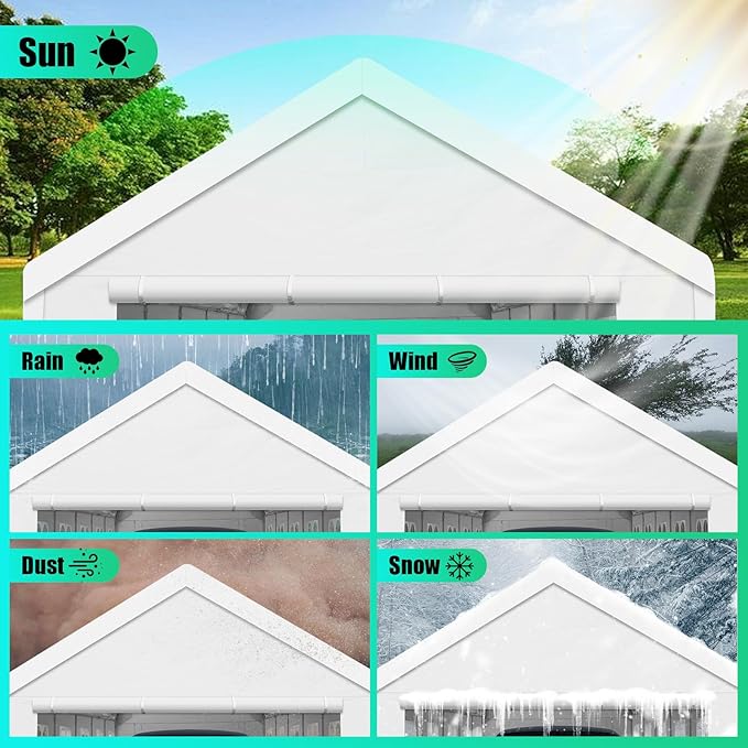Heavy Duty Carport, Spacious 20x40 Outdoor Shelter Portable Garage, Waterproof Canopy with Easy Assembly & All-Weather Protection