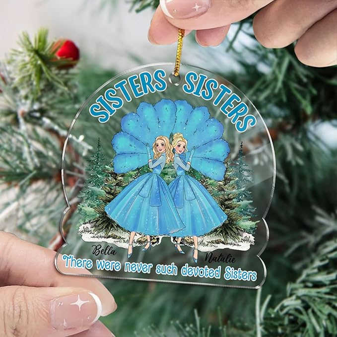 Gossby Personalized Sisters Christmas Ornament - Custom Gift - Christmas Friend Decoration - There were Never Such Devoted Sisters - 2 Sisters