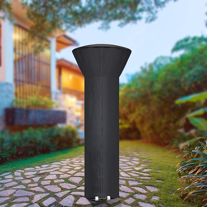 Patio Heater Covers with Zipper and Storage Bag,Waterproof,Dustproof,Wind-Resistant,Sunlight-Resistant,Snow-Resistant,Black,87'' Height x 33 Dome x 19 Base