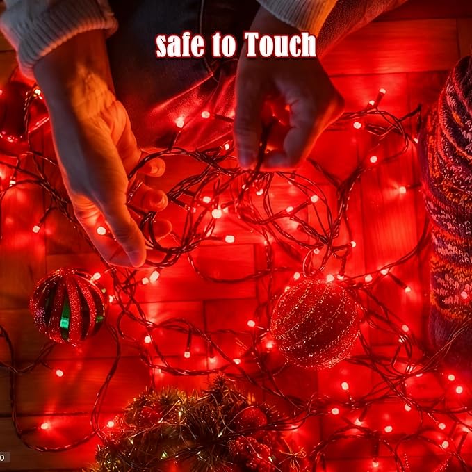 2025 New Voice Control 88ft 240LED Smart Christmas String Lights Outdoor/Indoor | String Lights with Remote, 12Modes, 7Voice Commands & Timers, Christmas Twinkle Light for Xmas Tree Decor (Red)