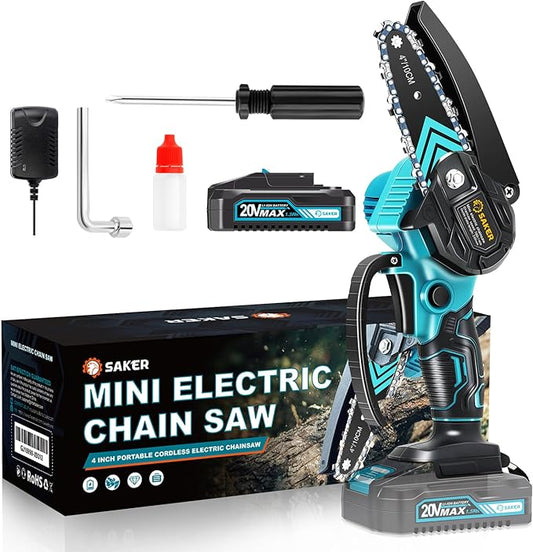 Saker Mini Chainsaw,Portable Electric Chainsaws Cordless,Handheld Chain Saw Pruning Shears Chain Saws for Tree Branches,Courtyard,Household and Garden,Valentine's Day Gifts for Men Dad Husband Women