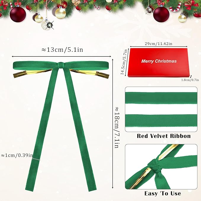 24 Pcs Velvet Bows for Christmas Tree Ribbon Bows for Home Tree Garland Wreath Indoor Rustic Crafts Gift Xmas Decorations Holiday Wedding Outdoor (Teal)