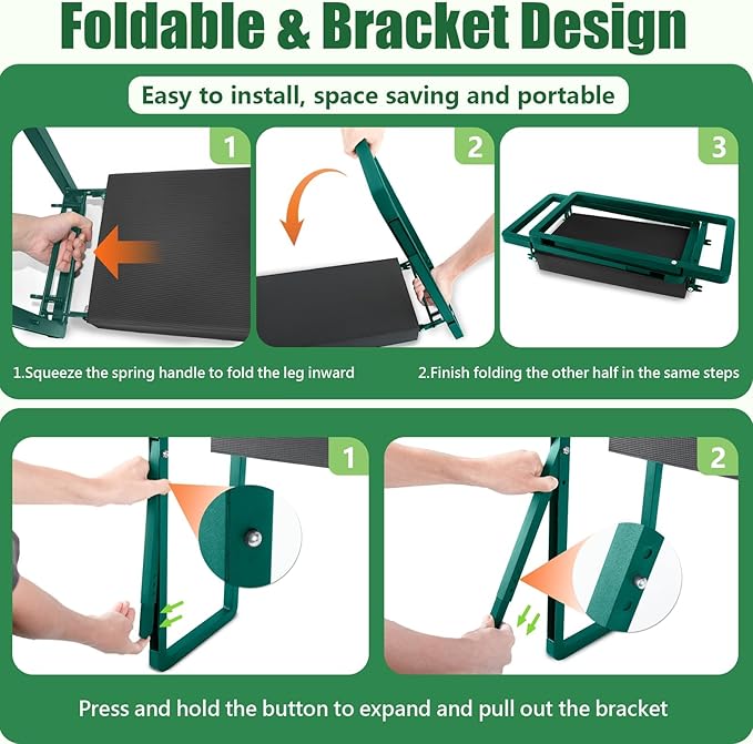 seasky Foldable Garden Kneeler and Seat, Anti-Tipping Gardening Bench Widened Thick Soft Kneeling Pad£¬Heavy Duty Gardening Stool with Garden Tool Bag, Gardening Gift for Women(Without Gloves)