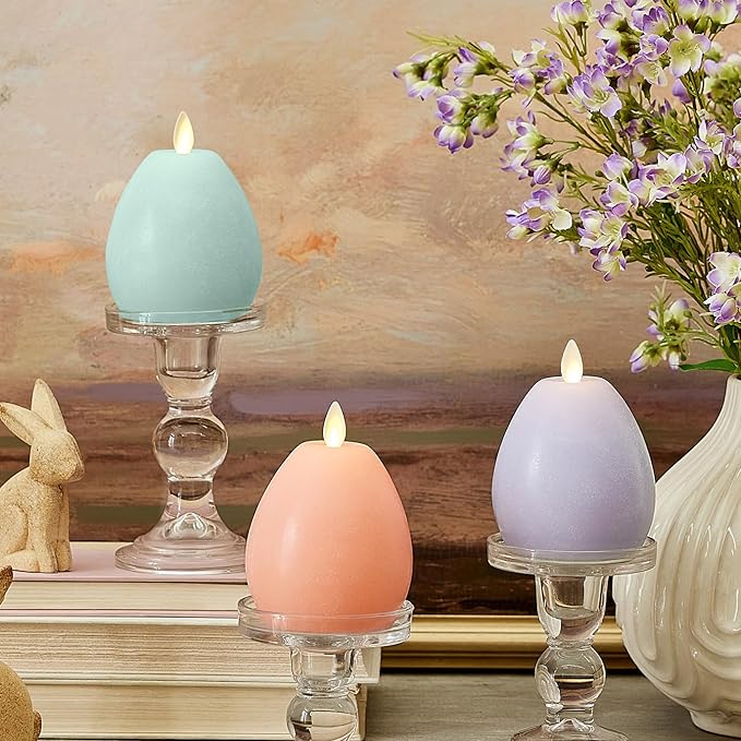 Luminara - Flameless Holiday Crystal Beads Glitter Sphere Candle - Lavender - Pack of 1-4x4.25 - Auto Timer Built-in 5-Hour Timer Candle Indoor Use