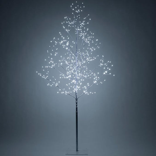 5 Ft Silver Fairy Light Tree Home Décor Fairy Tree, 570 Cool White LED Lights