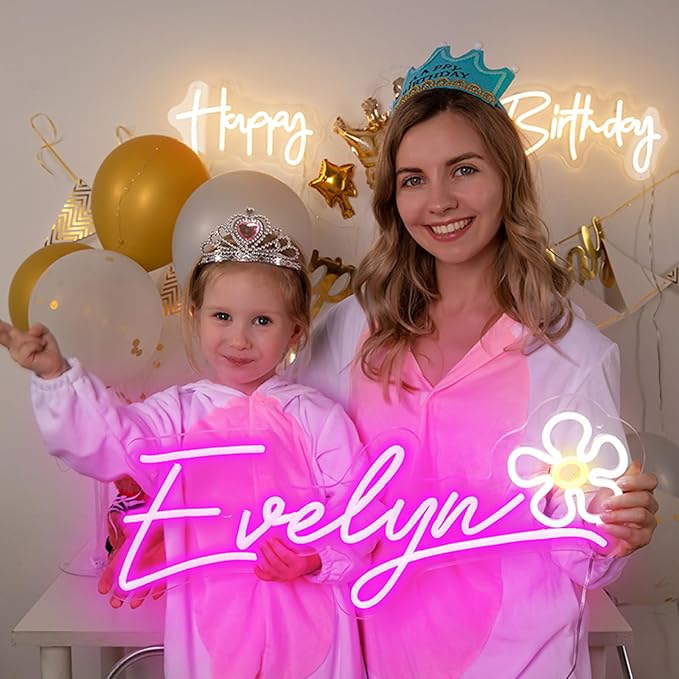 Custom Neon Signs, Neon Sign Customizable for Wall Decor, Personalized Name Neon Sign for Bedroom Wedding Party Birthday Gifts, Neon Lights LED Logo Signs for Bar Business Shop