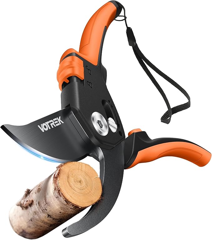 Pruning Shears, [Patented Stepless Handle Opening] - Garden Clippers with Ultra-Sharp SK5 Steel for Weak Hand, Pruners Universal Fit for All Hand Sizes, Effortlessly Cuts 1-Inch Branches