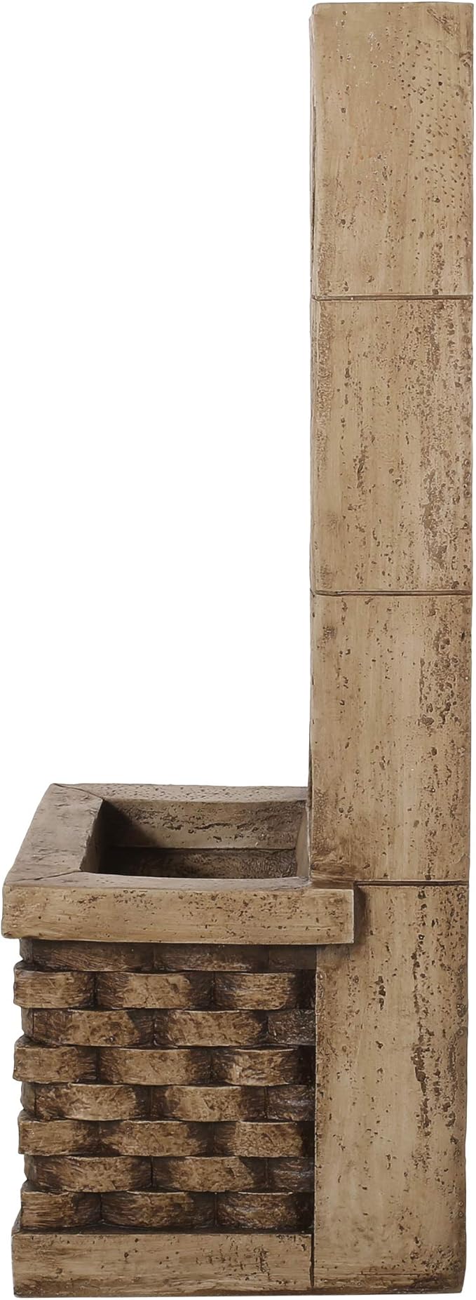 Merax 35.25" High Wall Tower Fountain,Weather-Resistant Outdoor Fountain with LED Lights, Light Brown Faux Stone, Garden Fountain for Patio, Yard, or Entryway