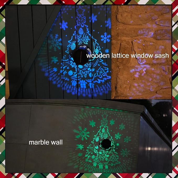 Christmas Tree Theme Solar Fence Lights - Color Changing Solar Lights Outdoor Waterproof Metal Step Wall Deck Fence Light for Post Patio Backyard Garden - Christmas Decorations Gifts for Women Mom.