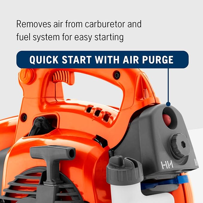 Husqvarna 125B Gas Leaf Blower, 28-cc 1.1-HP 2-Cycle Handheld Leaf Blower, 470-CFM, 170-MPH, 12.5-N Powerful Clearing Performance and Ergonomic Design, Gifts for dad